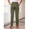 imageEVALESS Corduroy Pants for Women Casual Drawstring Elastic High Waist Straight Leg Pants Loose Comfy Trousers with PocketsD Jungle Green