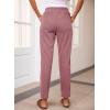 imageEVALESS Corduroy Pants for Women Casual Drawstring Elastic High Waist Straight Leg Pants Loose Comfy Trousers with PocketsD Rose Pink