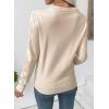 imageEVALESS Fall Sweaters for Women 2025 Fashion Long Sleeve Crewneck Knit Pullover Tops Teacher Outfits Winter ClothesBeige