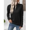 imageEVALESS Fall Sweaters for Women 2025 Fashion Long Sleeve Crewneck Knit Pullover Tops Teacher Outfits Winter ClothesBlack