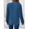 imageEVALESS Fall Sweaters for Women 2025 Fashion Long Sleeve Crewneck Knit Pullover Tops Teacher Outfits Winter ClothesBlue