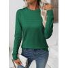 imageEVALESS Fall Sweaters for Women 2025 Fashion Long Sleeve Crewneck Knit Pullover Tops Teacher Outfits Winter ClothesDark Green