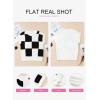 imageEVALESS Short Sleeve Sweater for Women Crewneck Color Block Knit Tops 2025 Fall Trendy Cap Sleeve Sweater VestBlack