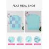 imageEVALESS Short Sleeve Sweater for Women Crewneck Color Block Knit Tops 2025 Fall Trendy Cap Sleeve Sweater VestIce Blue