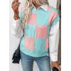 imageEVALESS Short Sleeve Sweater for Women Crewneck Color Block Knit Tops 2025 Fall Trendy Cap Sleeve Sweater VestLight Pink