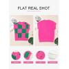 imageEVALESS Short Sleeve Sweater for Women Crewneck Color Block Knit Tops 2025 Fall Trendy Cap Sleeve Sweater VestRose Red