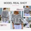 imageEVALESS Striped Sweaters for Women Boat Neck Batwing Sleeve Oversized Pullover Sweater Tops Womens Fall Clothes OutfitsAshleigh Blue