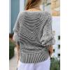 imageEVALESS Striped Sweaters for Women Boat Neck Batwing Sleeve Oversized Pullover Sweater Tops Womens Fall Clothes OutfitsBlack