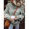 imageEVALESS Striped Sweaters for Women Boat Neck Batwing Sleeve Oversized Pullover Sweater Tops Womens Fall Clothes OutfitsBlackish Green
