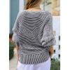 imageEVALESS Striped Sweaters for Women Boat Neck Batwing Sleeve Oversized Pullover Sweater Tops Womens Fall Clothes OutfitsBluing
