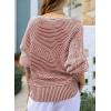 imageEVALESS Striped Sweaters for Women Boat Neck Batwing Sleeve Oversized Pullover Sweater Tops Womens Fall Clothes OutfitsFlamingo