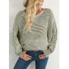 imageEVALESS Striped Sweaters for Women Boat Neck Batwing Sleeve Oversized Pullover Sweater Tops Womens Fall Clothes OutfitsGuacamole Green
