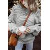 imageEVALESS Striped Sweaters for Women Boat Neck Batwing Sleeve Oversized Pullover Sweater Tops Womens Fall Clothes OutfitsMedium Grey