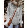 imageEVALESS Striped Sweaters for Women Boat Neck Batwing Sleeve Oversized Pullover Sweater Tops Womens Fall Clothes OutfitsMedium Grey