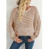 imageEVALESS Striped Sweaters for Women Boat Neck Batwing Sleeve Oversized Pullover Sweater Tops Womens Fall Clothes OutfitsPale Khaki