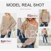 imageEVALESS Striped Sweaters for Women Boat Neck Batwing Sleeve Oversized Pullover Sweater Tops Womens Fall Clothes OutfitsPale Khaki