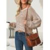 imageEVALESS Striped Sweaters for Women Boat Neck Batwing Sleeve Oversized Pullover Sweater Tops Womens Fall Clothes OutfitsPale Khaki