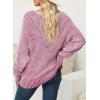 imageEVALESS Striped Sweaters for Women Boat Neck Batwing Sleeve Oversized Pullover Sweater Tops Womens Fall Clothes OutfitsRose Pink