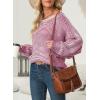 imageEVALESS Striped Sweaters for Women Boat Neck Batwing Sleeve Oversized Pullover Sweater Tops Womens Fall Clothes OutfitsRose Pink
