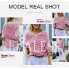 imageEVALESS Striped Sweaters for Women Boat Neck Batwing Sleeve Oversized Pullover Sweater Tops Womens Fall Clothes OutfitsRose Pink