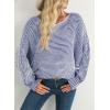 imageEVALESS Striped Sweaters for Women Boat Neck Batwing Sleeve Oversized Pullover Sweater Tops Womens Fall Clothes OutfitsSky Blue