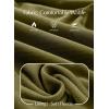 imageEVALESS Wide Leg Pants for Women Elastic High Waisted Waffle Knit Fleece Lined Palazzo Pants Work Trousers with PocketsOlive Green