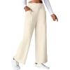 imageEVALESS Womens Baggy Wide Leg Pants Casual Elastic Waisted Palazzo Harem Pant with PocketsBeige