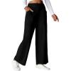 imageEVALESS Womens Baggy Wide Leg Pants Casual Elastic Waisted Palazzo Harem Pant with PocketsBlack