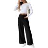 imageEVALESS Womens Baggy Wide Leg Pants Casual Elastic Waisted Palazzo Harem Pant with PocketsBlack