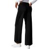 imageEVALESS Womens Baggy Wide Leg Pants Casual Elastic Waisted Palazzo Harem Pant with PocketsBlack