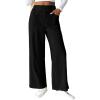 imageEVALESS Womens Baggy Wide Leg Pants Casual Elastic Waisted Palazzo Harem Pant with PocketsBlack