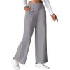 imageEVALESS Womens Baggy Wide Leg Pants Casual Elastic Waisted Palazzo Harem Pant with PocketsGray