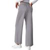 imageEVALESS Womens Baggy Wide Leg Pants Casual Elastic Waisted Palazzo Harem Pant with PocketsGray