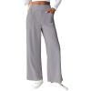imageEVALESS Womens Baggy Wide Leg Pants Casual Elastic Waisted Palazzo Harem Pant with PocketsGray