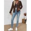 imageEVALESS Womens Cardigan Sweaters Trendy V Neck Long Sleeve Open Front Bow Tie Knit Chunky Lightweight Fall OuterwearCoffee