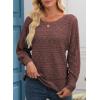 imageEVALESS Womens Crochet Boat Neck Long Sleeve Loose Fit Sweaters Fall Winter Clothes for Women Fashion 2025Red Dahlia