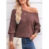 imageEVALESS Womens Crochet Boat Neck Long Sleeve Loose Fit Sweaters Fall Winter Clothes for Women Fashion 2025Red Dahlia