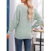 imageEVALESS Womens Crochet Boat Neck Long Sleeve Loose Fit Sweaters Fall Winter Clothes for Women Fashion 2025Smoke Green