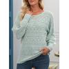 imageEVALESS Womens Crochet Boat Neck Long Sleeve Loose Fit Sweaters Fall Winter Clothes for Women Fashion 2025Smoke Green