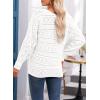 imageEVALESS Womens Crochet Boat Neck Long Sleeve Loose Fit Sweaters Fall Winter Clothes for Women Fashion 2025White