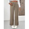 imageEVALESS Womens Elastic High Waist Straight Leg Pants Business Casual Work Pants Fall Button Down Office Outfits TrousersParchment