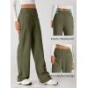 imageEVALESS Womens High Waist Button Stretchy Work Pants Straight Leg Office Dress Pant Business Casual Trousers with PocketGreen
