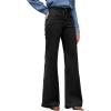 imageEVALESS Womens Jeans High Waisted Wide Leg Stretchy Baggy Denim Pants with DualButton ClosureBlack