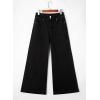 imageEVALESS Womens Jeans High Waisted Wide Leg Stretchy Baggy Denim Pants with DualButton ClosureBlack