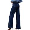 imageEVALESS Womens Jeans High Waisted Wide Leg Stretchy Baggy Denim Pants with DualButton ClosureBluing