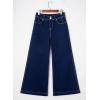 imageEVALESS Womens Jeans High Waisted Wide Leg Stretchy Baggy Denim Pants with DualButton ClosureBluing