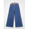 imageEVALESS Womens Jeans High Waisted Wide Leg Stretchy Baggy Denim Pants with DualButton ClosureDark Blue