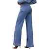 imageEVALESS Womens Jeans High Waisted Wide Leg Stretchy Baggy Denim Pants with DualButton ClosureLight Blue