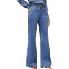 imageEVALESS Womens Jeans High Waisted Wide Leg Stretchy Baggy Denim Pants with DualButton ClosureLight Blue