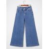 imageEVALESS Womens Jeans High Waisted Wide Leg Stretchy Baggy Denim Pants with DualButton ClosureLight Blue